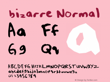 bizarre Normal Version 1.00 May 22, 2005, initial release Font Sample
