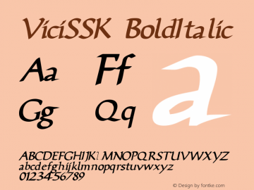 ViciSSK BoldItalic Macromedia Fontographer 4.1 8/14/95图片样张