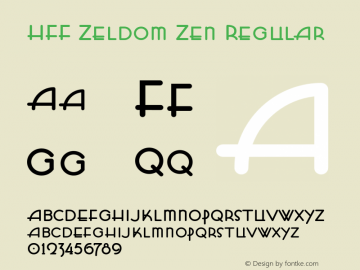 HFF Zeldom Zen Regular 1.0 Font Sample