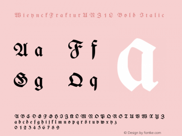 WieynckFrakturUNZ1L Bold Italic OTF 1.000;PS 003.001;Core 1.0.29图片样张