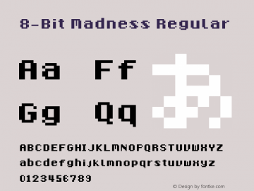 8-Bit Madness Regular Version 1.0 Font Sample