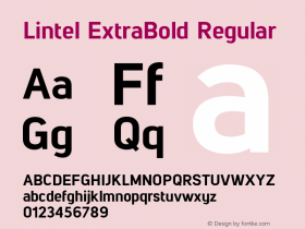 Lintel ExtraBold Regular Version 1.001;PS 001.001;hotconv 1.0.70;makeotf.lib2.5.58329 Font Sample