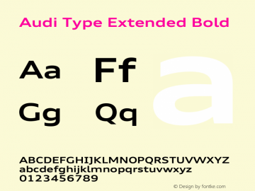 Audi Type Extended Bold Version 1.000 Font Sample