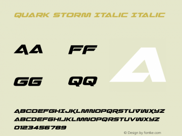 Quark Storm Italic Italic Version 1.0; 2013图片样张