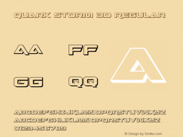 Quark Storm 3D Regular Version 1.0; 2013 Font Sample