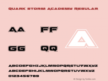 Quark Storm Academy Regular Version 1.0; 2013 Font Sample