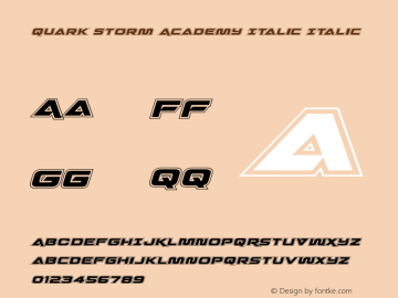Quark Storm Academy Italic Italic Version 1.0; 2013图片样张