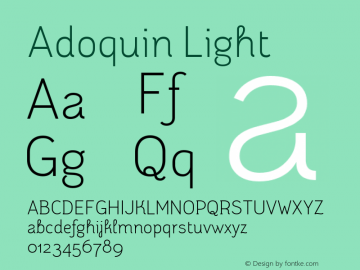 Adoquin Light Version 1.000 Font Sample