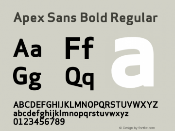 Apex Sans Bold Regular Version 6.000 2007 revised OpenType release Font Sample