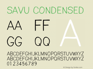 Savu Condensed 1.000 Font Sample