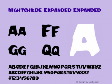 Nightchilde Expanded Expanded Version 1.0; 2013 Font Sample