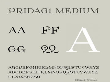 Prida61 Medium Version 00.053 Font Sample
