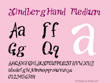 LindbergHand Medium Version 001.000 Font Sample