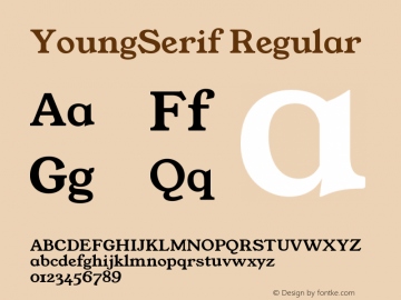 YoungSerif Regular Version 1.001;PS 001.001;hotconv 1.0.70;makeotf.lib2.5.58329 Font Sample