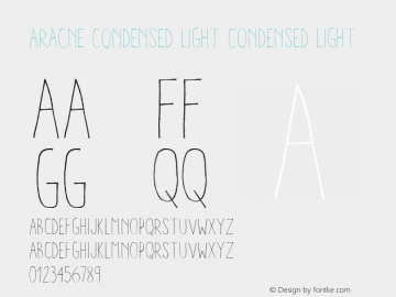 Aracne Condensed Light Condensed Light Version 1.000图片样张