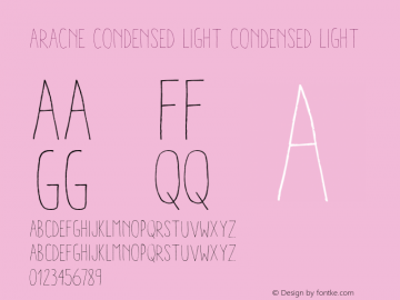 Aracne Condensed Light Condensed Light Version 1.000 Font Sample