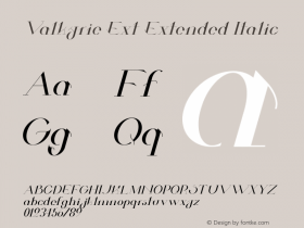 Valkyrie Ext Extended Italic Version 1.00 2013图片样张
