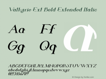 Valkyrie Ext Bold Extended Italic Version 1.00 2013图片样张