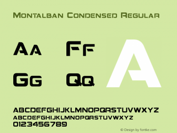 Montalban Condensed Regular Version 1.20 February 28, 2015图片样张