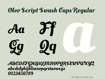 Oleo Script Swash Caps Regular Version 1.002图片样张