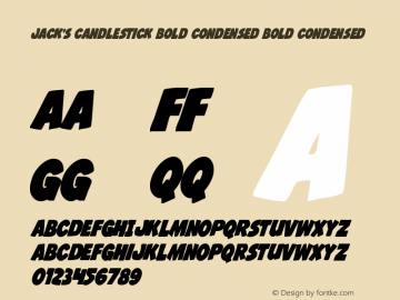 Jack's Candlestick Bold Condensed Bold Condensed Version 1.0; 2013图片样张