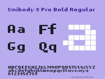 Unibody 8 Pro Bold Regular Version 2.500 (MyFonts 2014.10) Font Sample