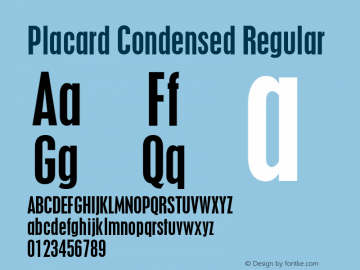 Placard Condensed Regular Version 1.50图片样张