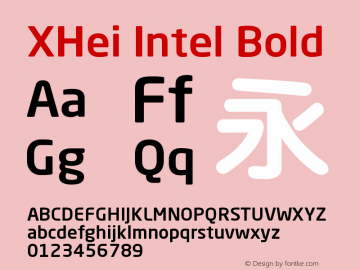 XHei Intel Bold XHei Intel - Version 6.0图片样张