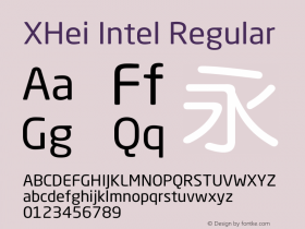 XHei Intel Regular XHei Intel - Version 6.0 Font Sample