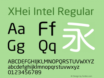 XHei Intel Regular XHei Intel - Version 6.0图片样张