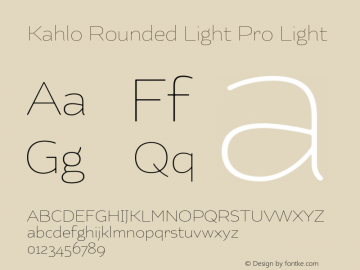 Kahlo Rounded Light Pro Light Version 1.000图片样张