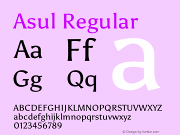 Asul Regular Version 1.001 Font Sample