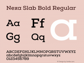 Nexa Slab Bold Regular Version 0.000 Font Sample