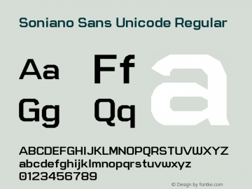 Soniano Sans Unicode Regular Version 1.0 - 5/27/2013图片样张