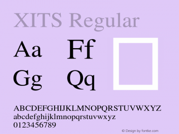 XITS Regular Version 1.107 Font Sample