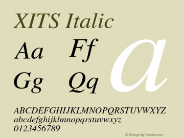 XITS Italic Version 1.107 Font Sample