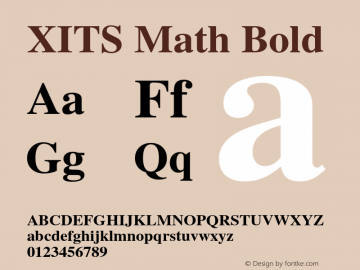 XITS Math Bold Version 1.107图片样张