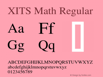 XITS Math Regular Version 1.108 Font Sample