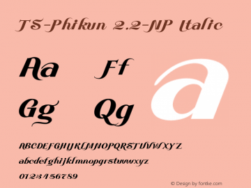 TS-Phikun 2.2-NP Italic Version 3.003 2007 Font Sample