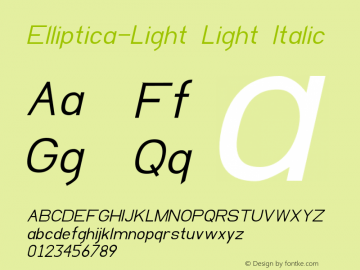 Elliptica-Light Light Italic 002.000 Font Sample