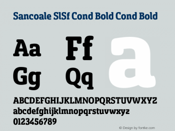 Sancoale SlSf Cond Bold Cond Bold Version 1.000图片样张