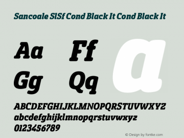 Sancoale SlSf Cond Black It Cond Black It Version 1.000 Font Sample