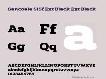 Sancoale SlSf Ext Black Ext Black Version 1.000 Font Sample