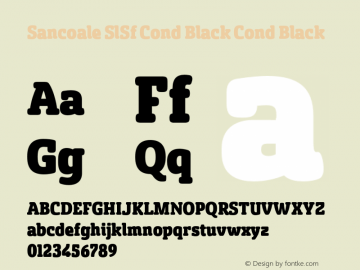 Sancoale SlSf Cond Black Cond Black Version 1.000 Font Sample