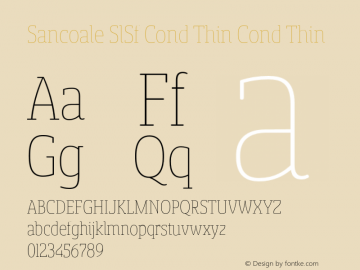 Sancoale SlSf Cond Thin Cond Thin Version 1.000 Font Sample