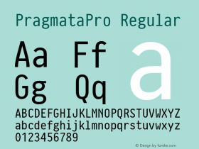 PragmataPro Regular Version 0.8图片样张