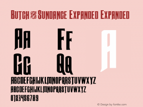 Butch & Sundance Expanded Expanded Version 1.0; 2013 Font Sample