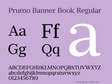 Prumo Banner Book Regular Version 1.001;PS 001.001;hotconv 1.0.70;makeotf.lib2.5.58329 Font Sample