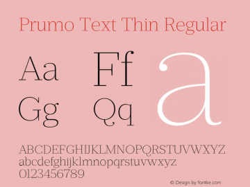 Prumo Text Thin Regular Version 1.001;PS 001.001;hotconv 1.0.70;makeotf.lib2.5.58329 Font Sample