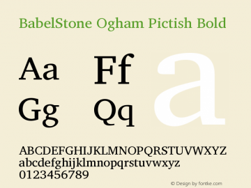 BabelStone Ogham Pictish Bold Version 1.01 November 6, 2013图片样张
